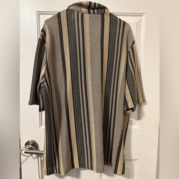 ZARA MENS TEXTURED STRIPED SHIRT BLACK/TAN XL - Picture 3 of 3